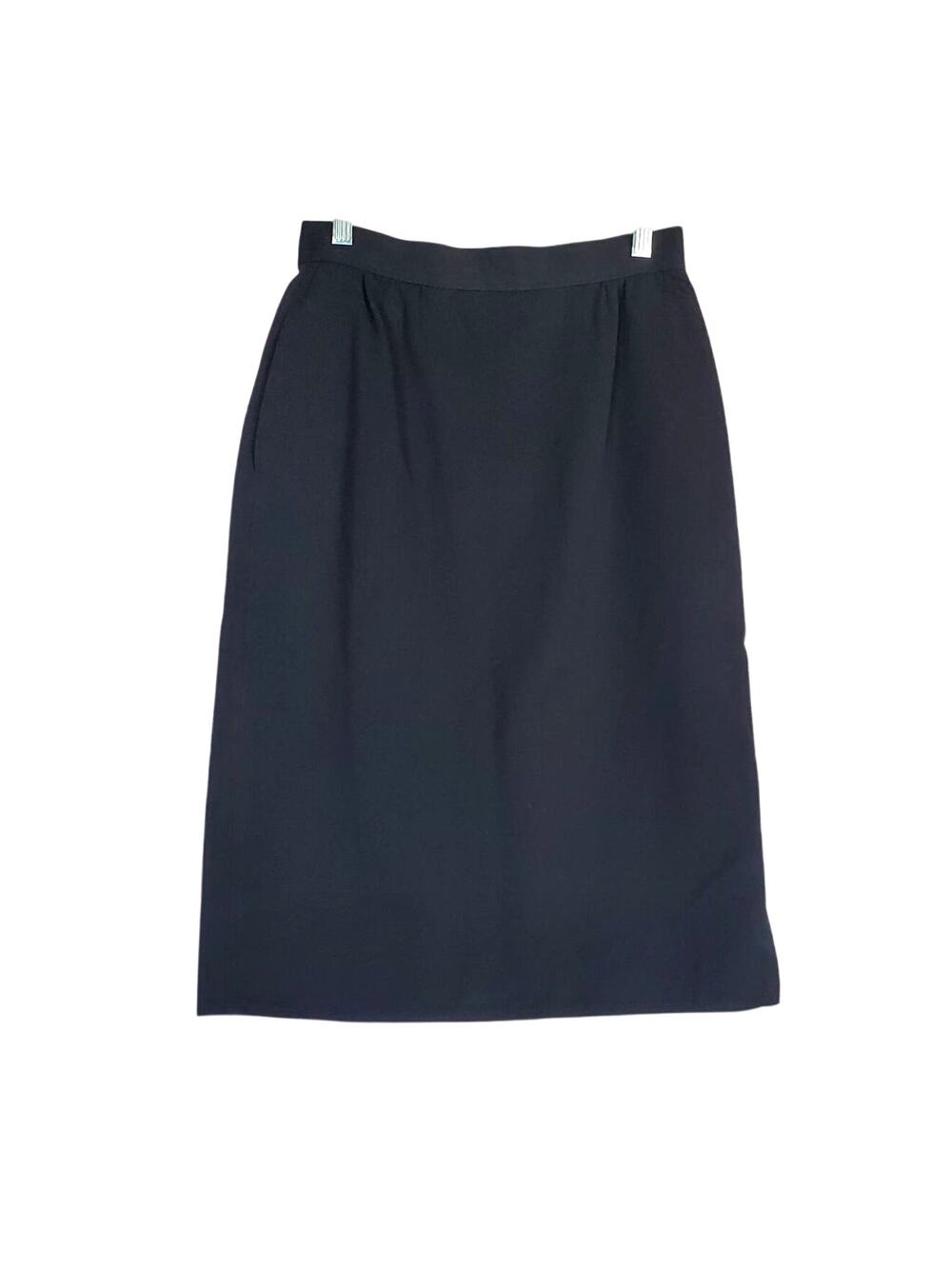 Vintage A.M. Beretta Paris Pencil Skirt Size 4 Black Light Wool Career Office
